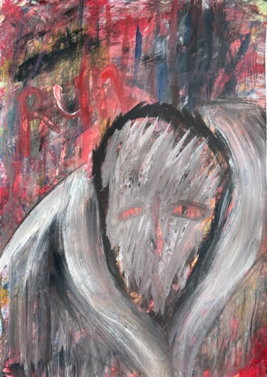 Peinture intitulée "Abstract portrait F…" par Taia Tasman (Arttasmania), Œuvre d'art originale, Acrylique