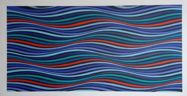 Malerei mit dem Titel "waves in the sunset…" von Franklin Van Dam, Original-Kunstwerk, Acryl