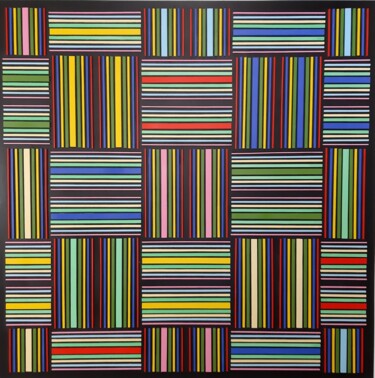 Schilderij getiteld "stripes" door Franklin Van Dam, Origineel Kunstwerk, Hout