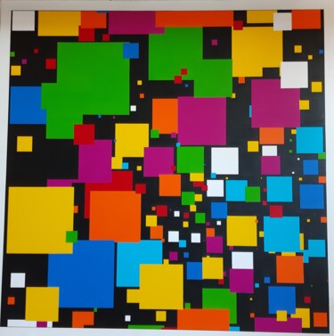 Painting titled "Post it's" by Franklin Van Dam, Original Artwork, Acrylic