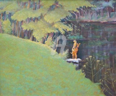 Painting titled "River" by Vlad Ovchinnikov, Original Artwork, Oil