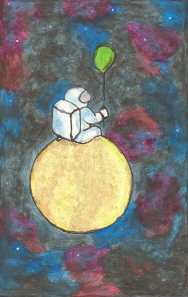 Painting titled "Astronaut" by Artulino, Original Artwork, Ink