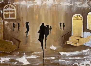 Pittura intitolato "Ночной фонарь" da Artur Averyanov, Opera d'arte originale, Acrilico