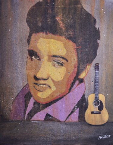 Painting titled ""Elvis"" by Artur Hausmann, Original Artwork, Acrylic Mounted on Plexiglass