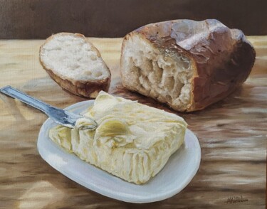 Painting titled "Bread" by Artur Hausmann, Original Artwork, Oil