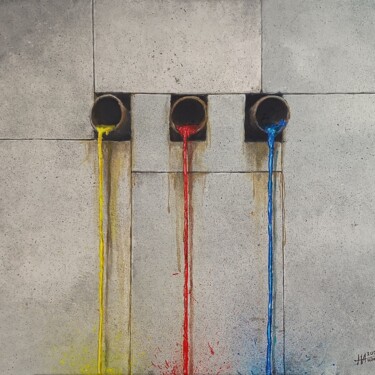 Schilderij getiteld "3 Colors" door Artur Hausmann, Origineel Kunstwerk, Acryl