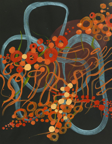 Awumbuk Part VII Painting titled "Awumbuk Part VII" by Artur Kepili, Original Art, Acrylic Mounted on Cardboard