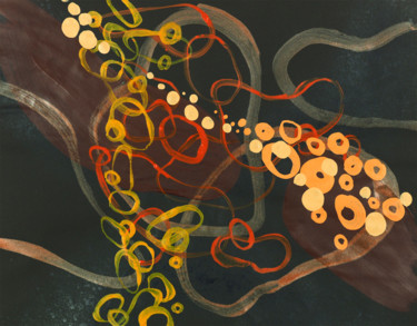 绘画 标题为“Awumbuk Part VIII” 由Artur Kepili, 原创艺术品, 丙烯 安装在纸板上