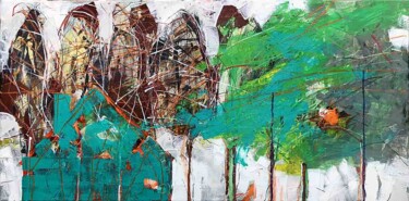 Картина под названием "Paysage IV" - Artur Majka, Подлинное произведение искусства, Акрил Установлен на Деревянная рама для…