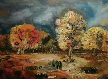 Картина под названием "Autumn etude" - Artur Minasyan, Подлинное произведение искусства, Масло