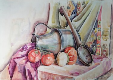 Drawing titled "Still life" by Artur Minasyan, Original Artwork, Watercolor