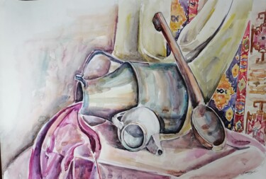 Tekening getiteld "Kitchen" door Artur Minasyan, Origineel Kunstwerk, Aquarel