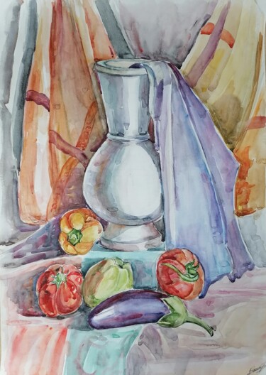 Zeichnungen mit dem Titel "Attunement" von Artur Minasyan, Original-Kunstwerk, Aquarell