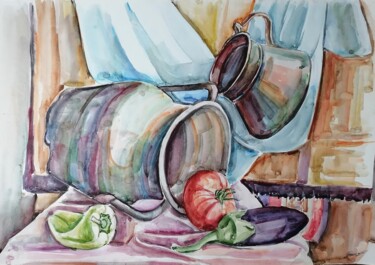 Painting titled "Antique household i…" by Artur Minasyan, Original Artwork, Watercolor