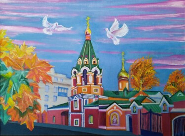 Peinture intitulée "Храм Воскресения Сл…" par Artur Mironovski, Œuvre d'art originale, Huile
