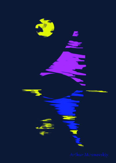 Grafika cyfrowa / sztuka generowana cyfrowo zatytułowany „Парус под луной” autorstwa Artur Mironovski, Oryginalna praca, Mal…