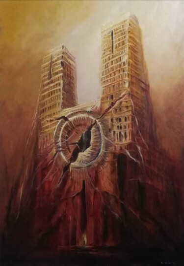 Malarstwo zatytułowany „Zapomniana katedra” autorstwa Artur Sudak, Oryginalna praca, Olej