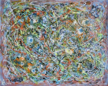 Картина под названием "Colorful Tale" - Arturas Jonikas, Подлинное произведение искусства, Масло