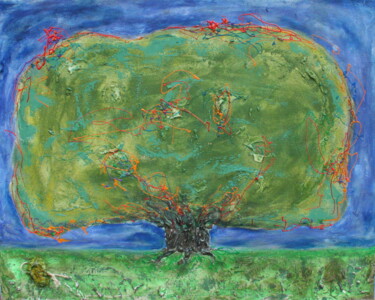 Картина под названием "Tree of Life (child…" - Arturas Jonikas, Подлинное произведение искусства, Акрил