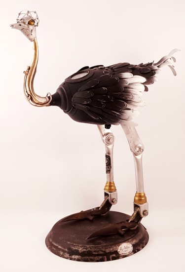 Escultura titulada "TURBO OSTRICH" por Artūras Tamašauskas, Obra de arte original, Metales