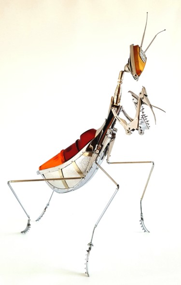 Scultura intitolato "Mantis" da Artūras Tamašauskas, Opera d'arte originale, Acciaio inossidabile
