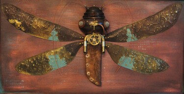 Κολάζ με τίτλο "Dragonfly" από Artūras Tamašauskas, Αυθεντικά έργα τέχνης, Κολάζ