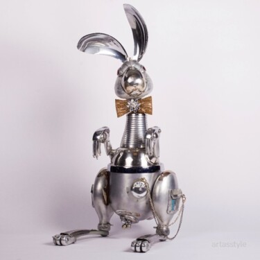 Sculpture intitulée "Playboy Rabbit" par Artūras Tamašauskas, Œuvre d'art originale, Aluminium
