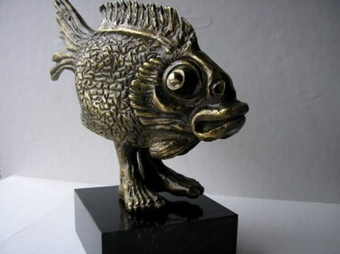 Skulptur mit dem Titel "fish" von Artūras Tamašauskas, Original-Kunstwerk, Giesserei