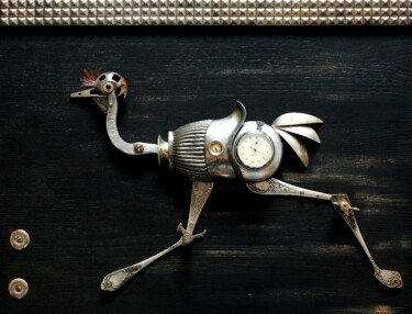 Escultura intitulada "ostrich-runner" por Artūras Tamašauskas, Obras de arte originais