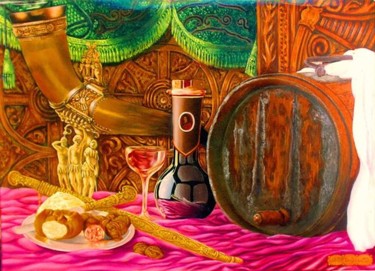 Painting titled "" STILL LIFE WITH H…" by Arsagu, Original Artwork, Oil