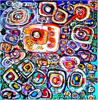 Картина под названием "LOS ÁNGELES - float…" - Arturo Carrión, Подлинное произведение искусства, Масло