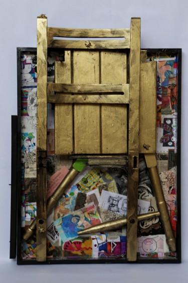 Collages getiteld "La silla del poder" door Arturo Gaytan, Origineel Kunstwerk, Collages