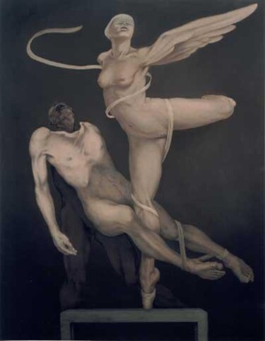 Pittura intitolato "La danza della Luna" da Arturo Santillo, Opera d'arte originale, Olio