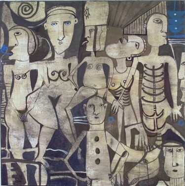 Pintura titulada "TODOS EN PELOTAS" por Arturo Morin, Obra de arte original, Otro