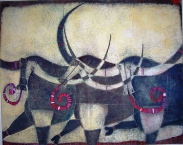 Pintura titulada "TOROS BABOSOS" por Arturo Morin, Obra de arte original