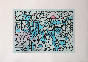 Malerei mit dem Titel "Deer Dream" von Artur Shirin, Original-Kunstwerk, Sprühfarbe