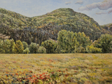 Pintura intitulada "The hills of Dobrog…" por Marius Vancea, Obras de arte originais, Acrílico