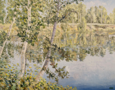 Ζωγραφική με τίτλο "Olt river" από Marius Vancea, Αυθεντικά έργα τέχνης, Λάδι
