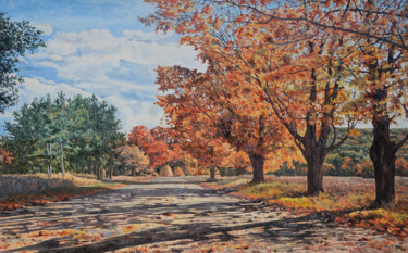 Pittura intitolato "Autumn landscape" da Marius Vancea, Opera d'arte originale, Acrilico