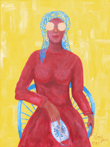 Stop COVID ! Peinture intitulée "Stop COVID !" par Galina Vasiljeva, Œuvre d'art originale, Acrylique