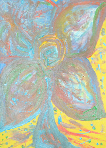 Painting titled "Titel: Blaue Blume…" by Jens Ehmann, Original Artwork, Acrylic