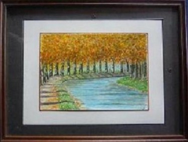 Peinture intitulée "Le canal du Midi" par Artverne, Œuvre d'art originale