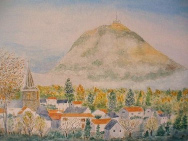Peinture intitulée "Mon petit village" par Artverne, Œuvre d'art originale