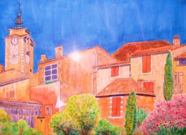 Peinture intitulée "Village de Provence" par Artverne, Œuvre d'art originale