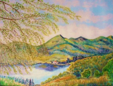 Painting titled "Lac du Guéry" by Artverne, Original Artwork