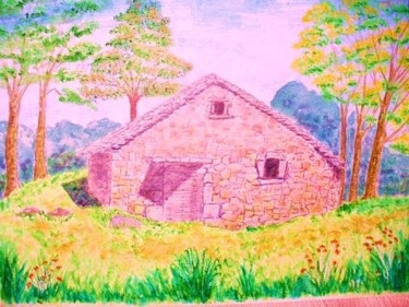 Peinture intitulée "Vieille maison de H…" par Artverne, Œuvre d'art originale