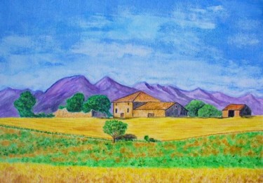 Painting titled "ferme du midi" by Artverne, Original Artwork