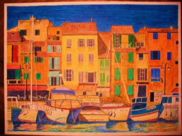 Painting titled "Port de Cassis" by Artverne, Original Artwork