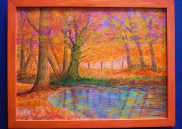 Peinture intitulée "Sous bois en automne" par Artverne, Œuvre d'art originale