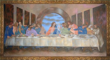 Картина под названием "Тайная вечеря, копи…" - Artjulia Klymenko, Подлинное произведение искусства, Пастель